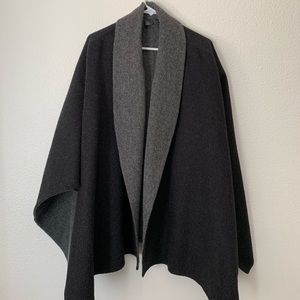 the fisher project—baby alpaca poncho—gray/black